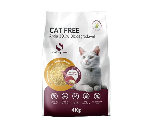 Areia Cat Free Grossa 100% biodegradável 4kg