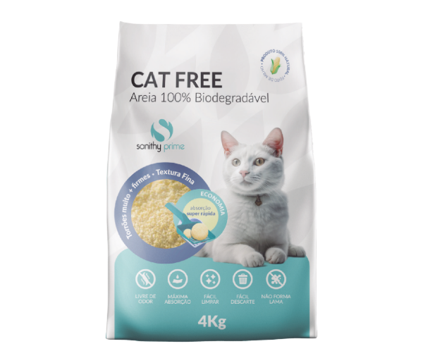Areia Cat Free Grossa 100% biodegradável 4kg